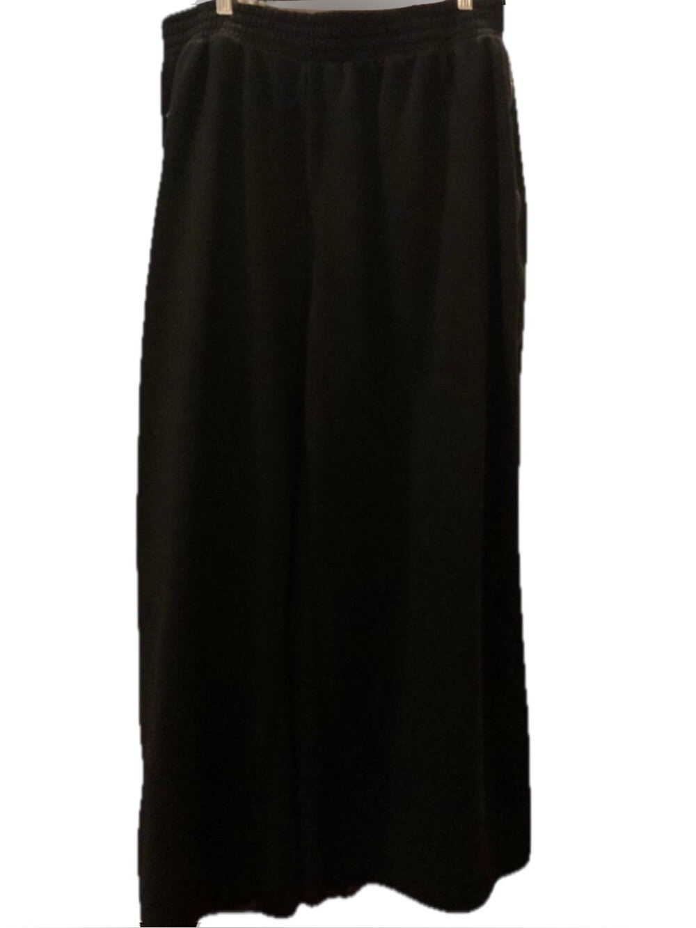 Double Zero Black Wide Leg Sweatpants Size L Side Zip Elastic Waist